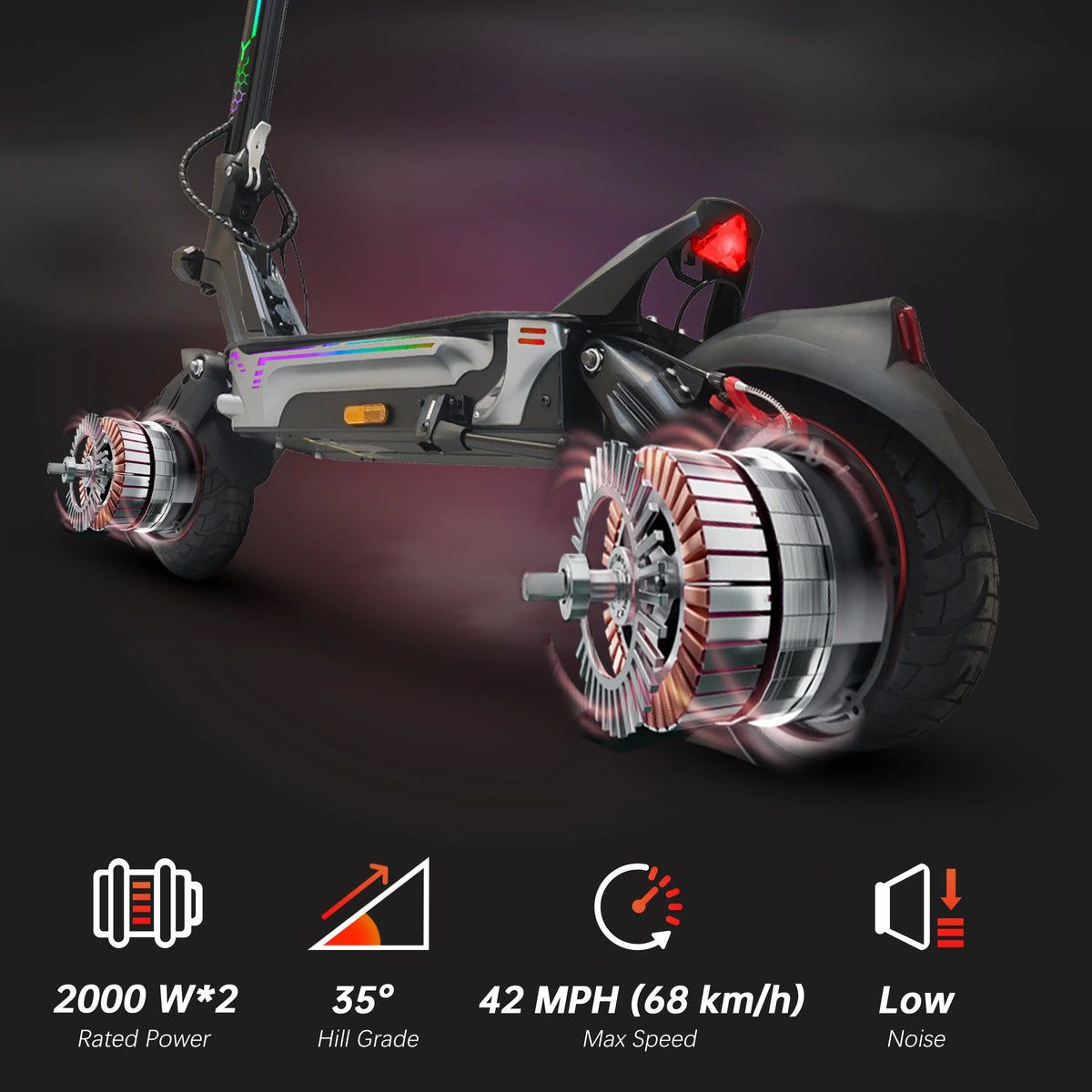 ZWHEEL GT1 Lite Dual Motor Electric Scooter Off Road Tires