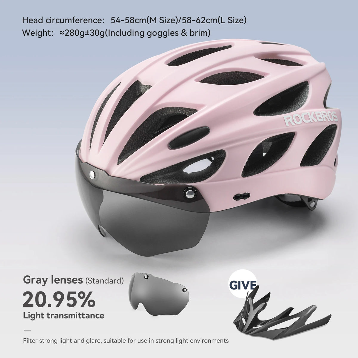 Rockbros Lightweight Ventilated Cycling Helmet With Safety Goggles