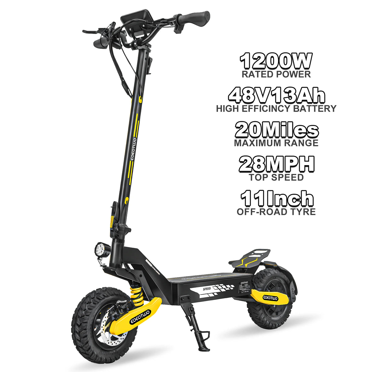 EOEOTWO 1200W Off Road Electric Scooter for Adults 30 MPH