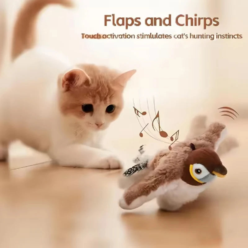Interactive Chirping Plush Bird Toy For Pets And Cats