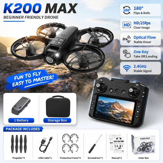 ZNLYRION K200MAX Drone With 180 Degree Camera And LCD Screen