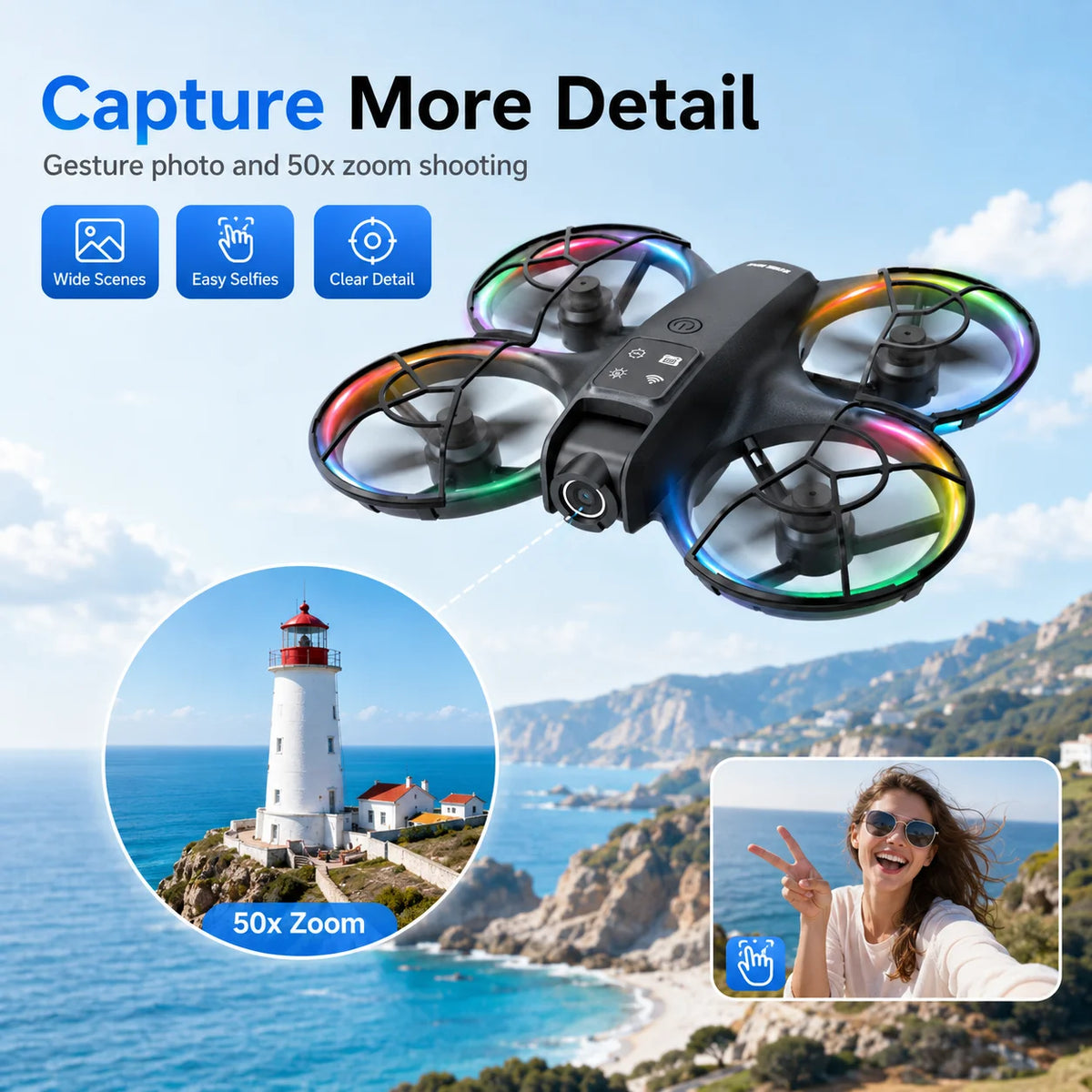 ZNLYRION K200MAX Drone With 180 Degree Camera And LCD Screen