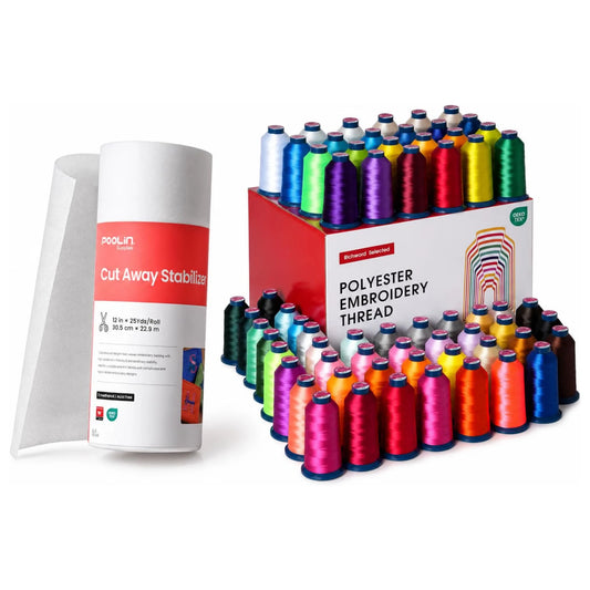 POOLIN Embroidery Thread And Stabilizer Supplies Kit