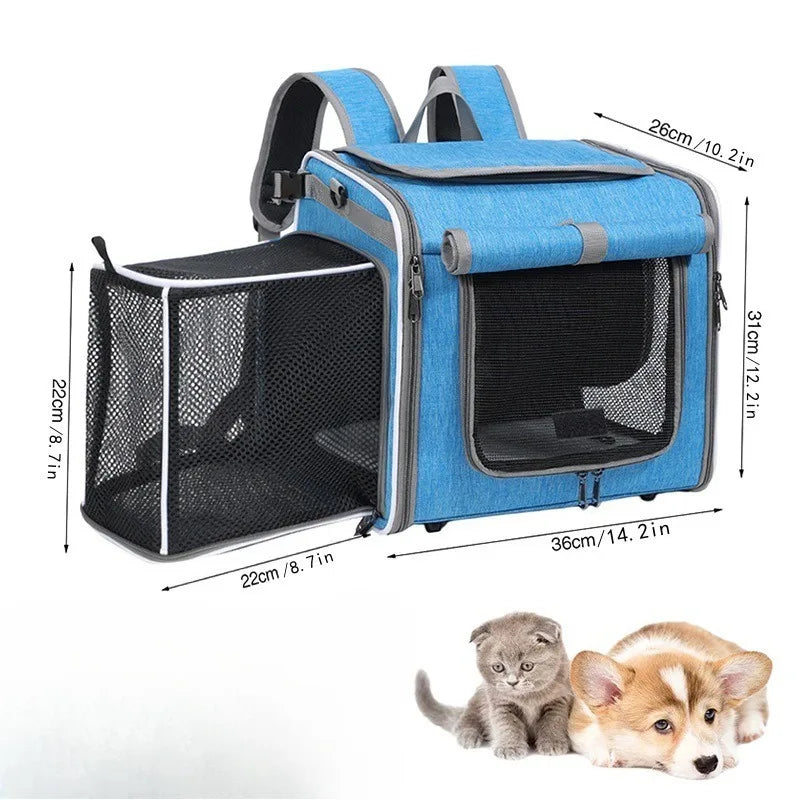 Expandable Cat Carrier Backpack For Travel And Outdoor Pet Transport