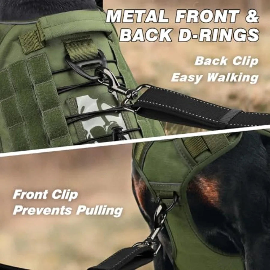 Tactical No Pull Dog Harness With Handle And Reflective Trim