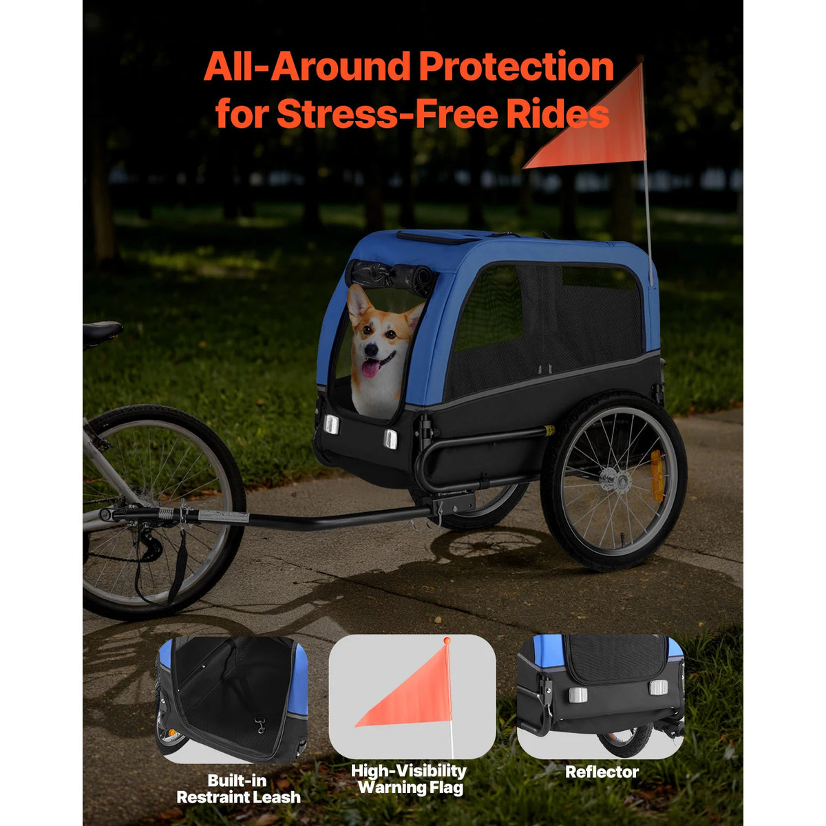 Durable Dog Bike Trailer Quick Release Coupler Secure Pet Cart