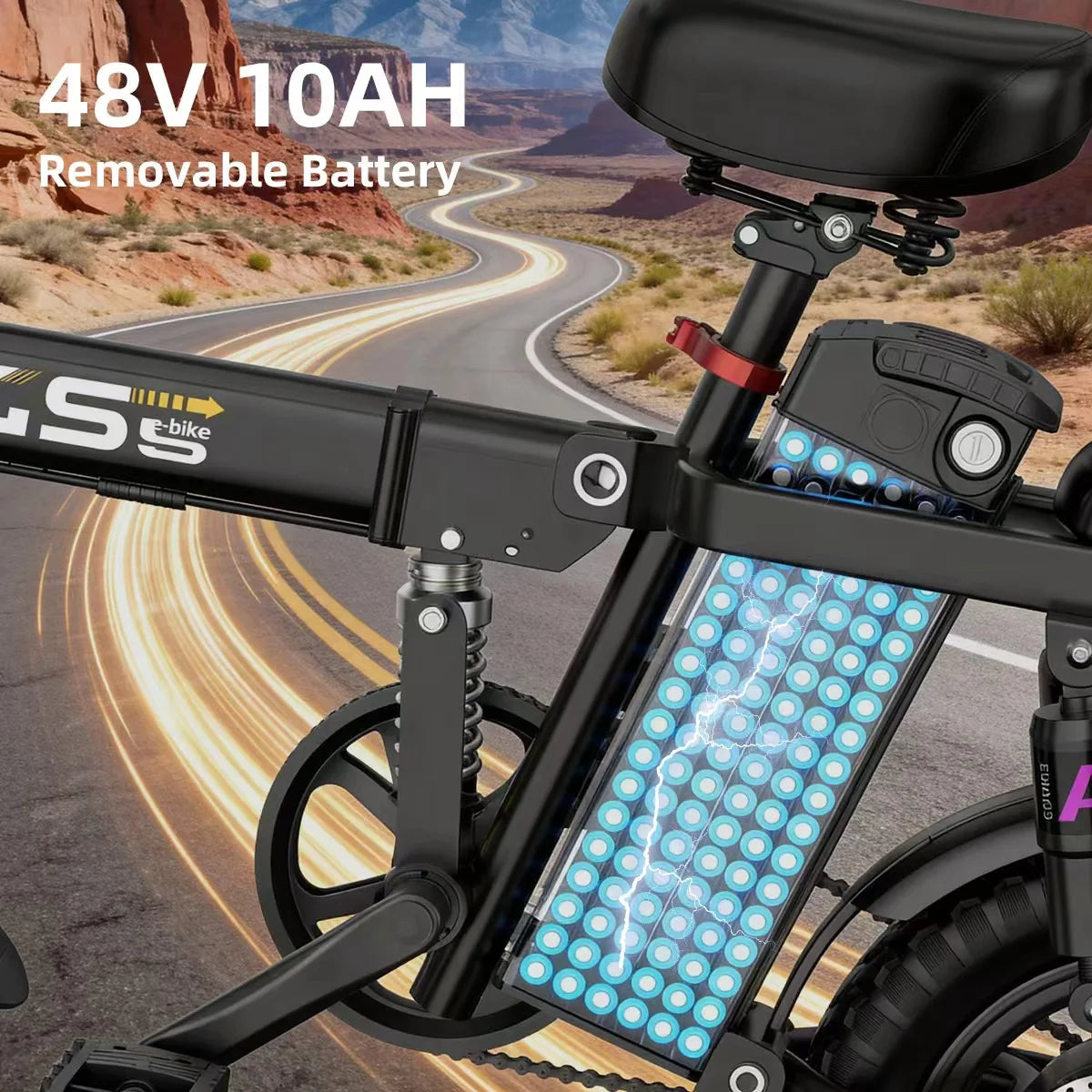 UPlee GS5 500W Folding Electric Bike With Dual Disc Brakes