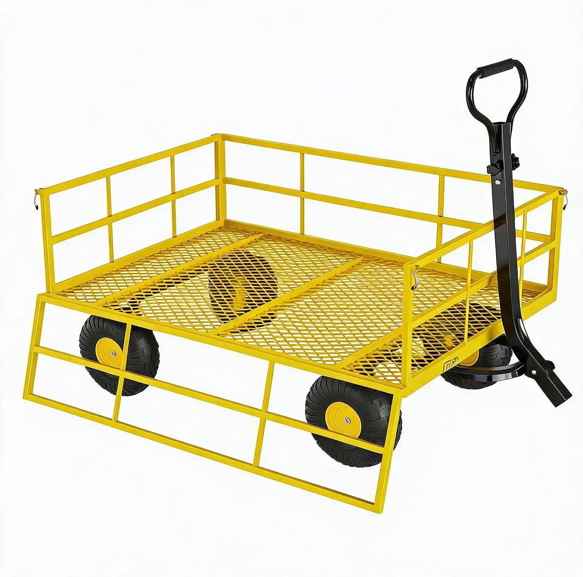 Tacleekii Heavy Duty Steel Garden Wagon With Removable Mesh Sides