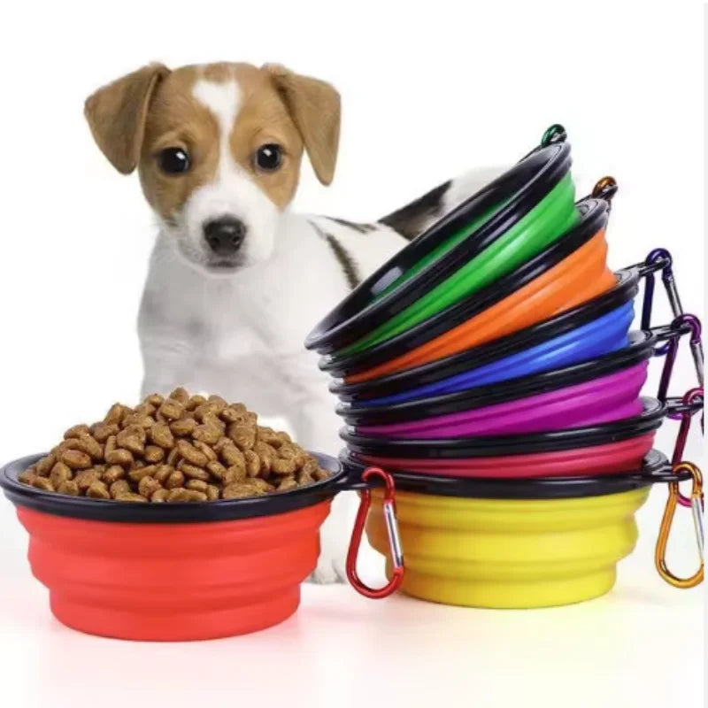 Portable Silicone Collapsible Travel Pet Food Bowl For Dogs And Cats