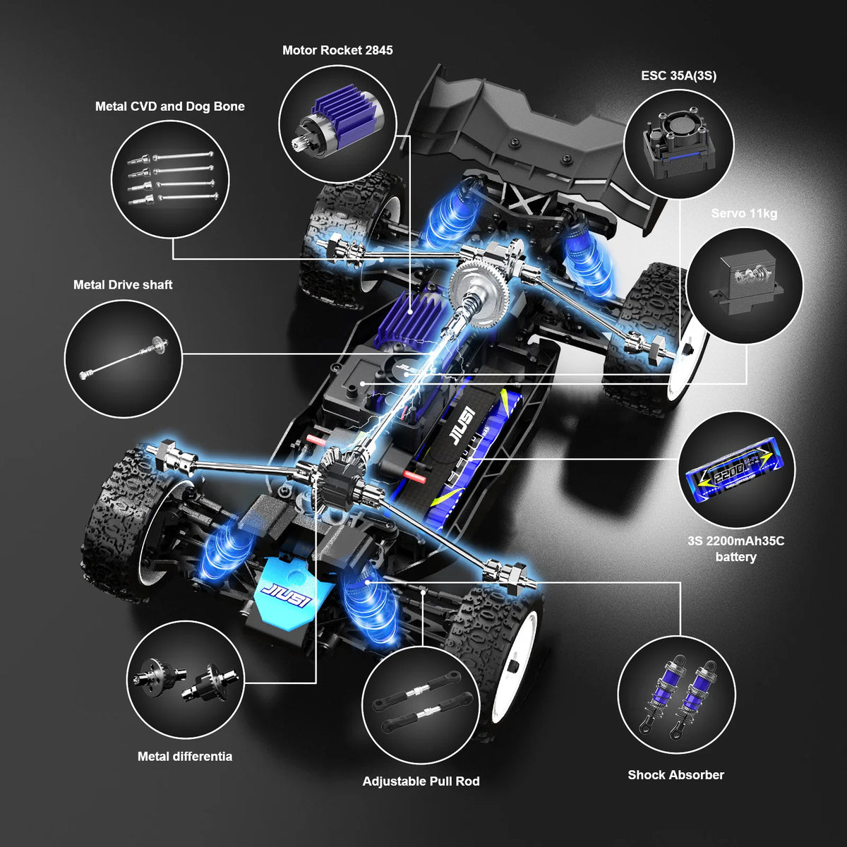JIUSI WB12 Pro Brushless 4WD Off Road Remote Control Car