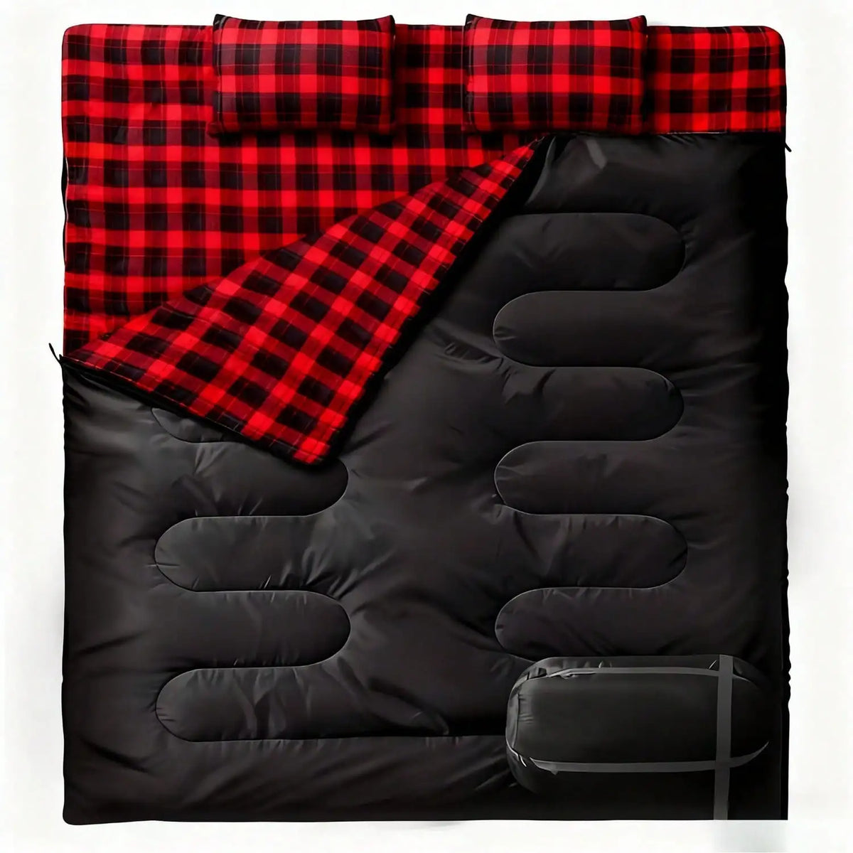 Double Camping Sleeping Bag With Two Pillows For Cold Weather