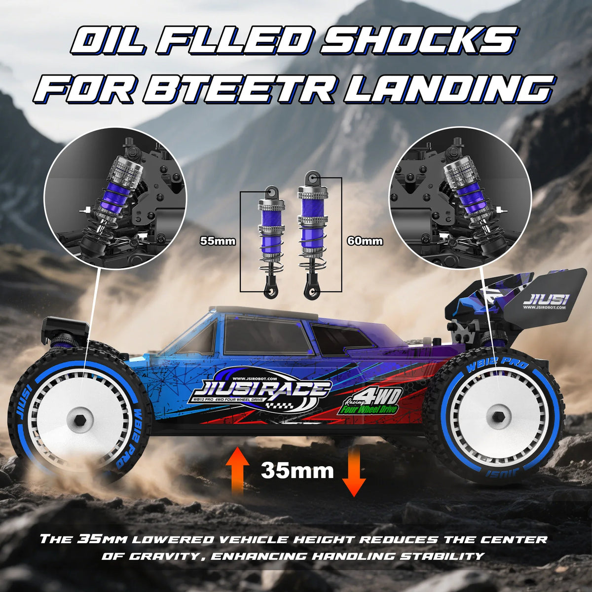 JIUSI WB12 Pro Brushless 4WD Off Road Remote Control Car