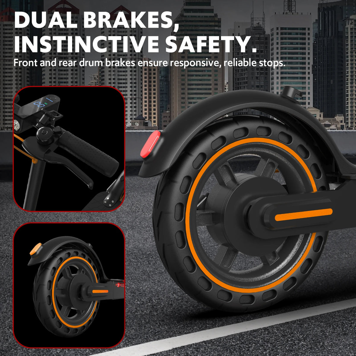 Osboo 550W Folding Electric Scooter With Built In Side Lights