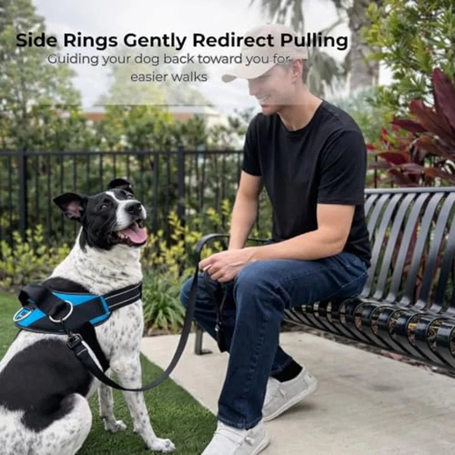 No Pull Reflective Dog Harness Vest With Three Leash Clips