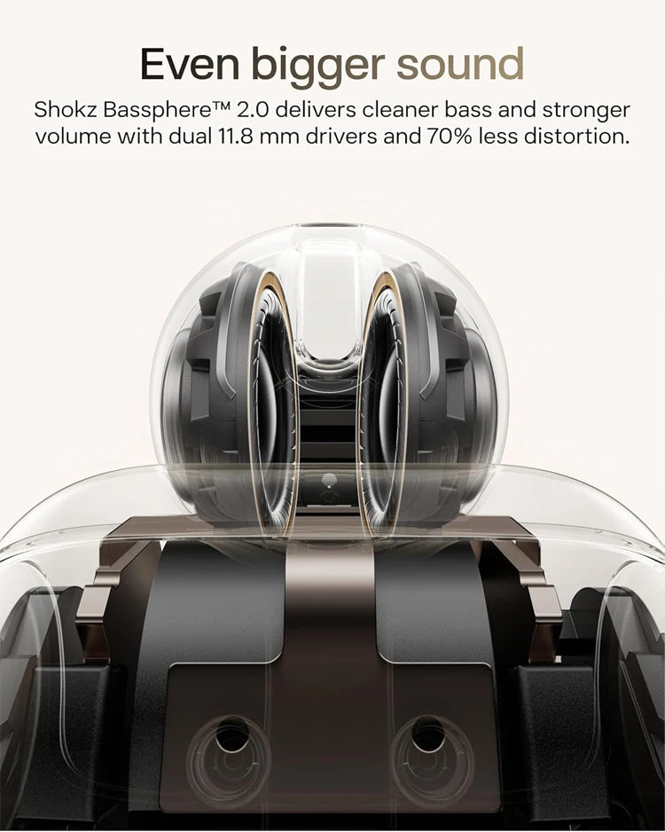 Shokz OpenDots 2 Open-Ear Bluetooth Earbuds With Wireless Charging