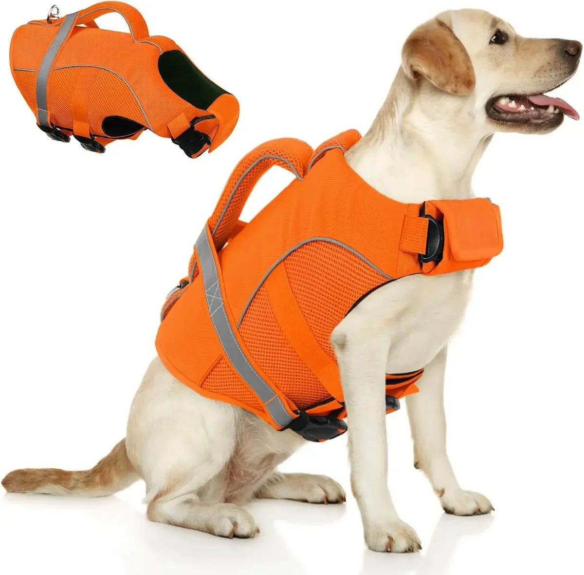Bxx Durable Dog Life Jacket Featuring Ergonomic Handle For Swimming