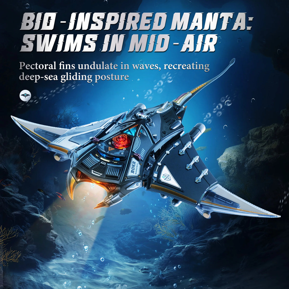 ROKR Mechanical Manta Ray 3D Metal Puzzle Dynamic Animal Model