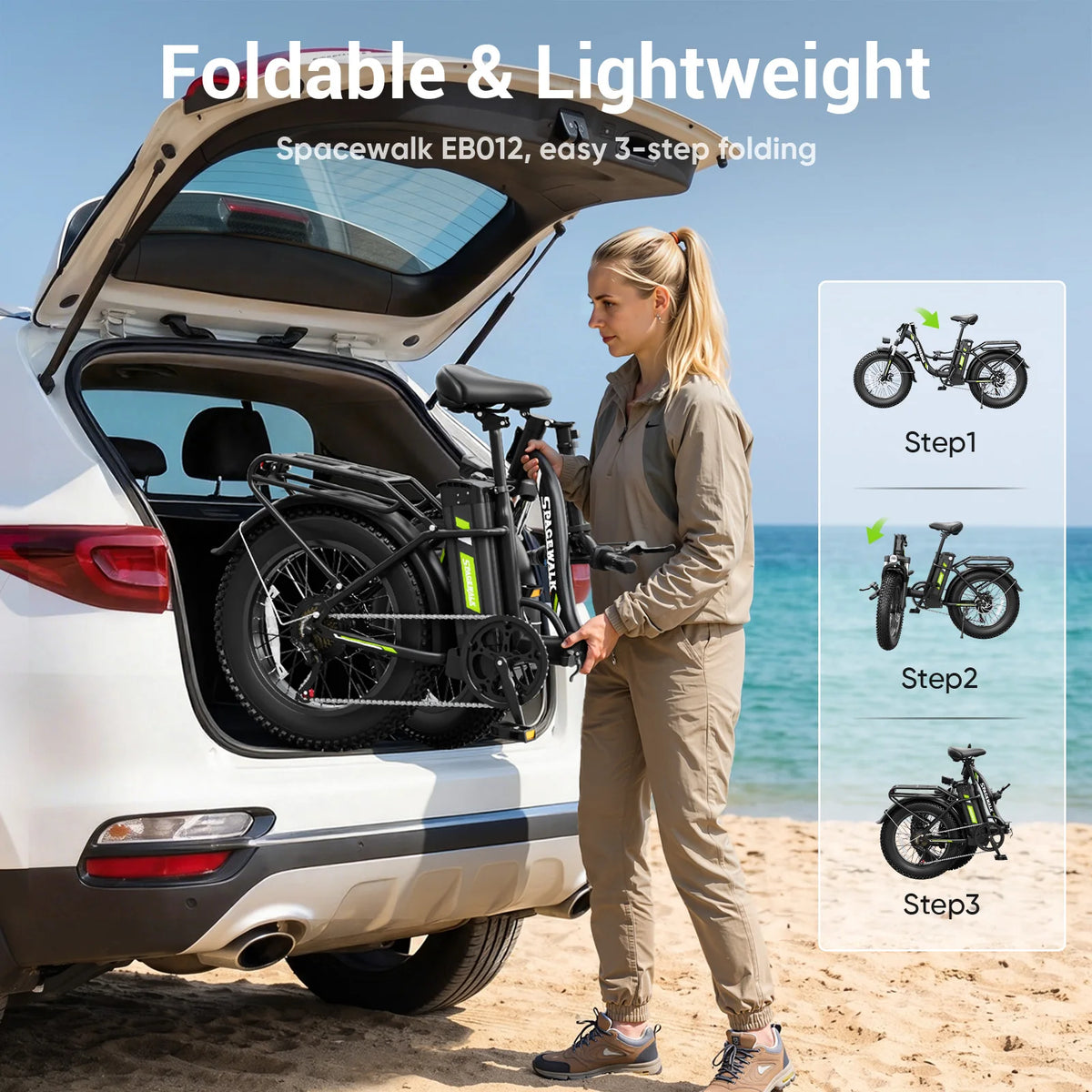Eilleo Spacewalk Foldable Electric Bike With Removable Battery