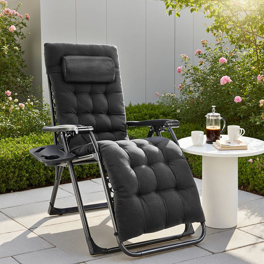 JHK Zero Gravity Recliner Chair With Cup Holder And Cushion