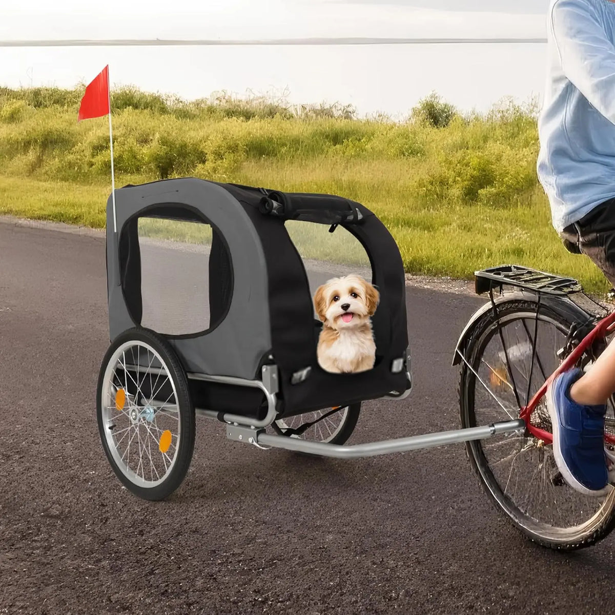 HiMISS Dog Bike Trailer And Jogging Stroller With Ventilated Cabin