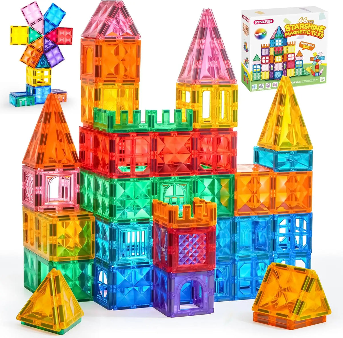 Joyfy Magnetic Building Tiles Construction Set With Vehicle Blocks