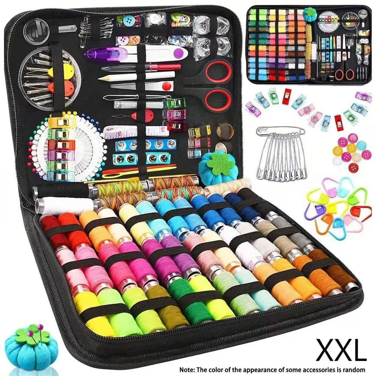 Complete Sewing Kit With Threads Needles Scissors And Accessories