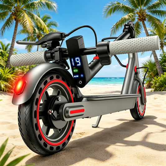 Foldable Electric Scooter, Solid Tires, Dual Brakes And LED Display