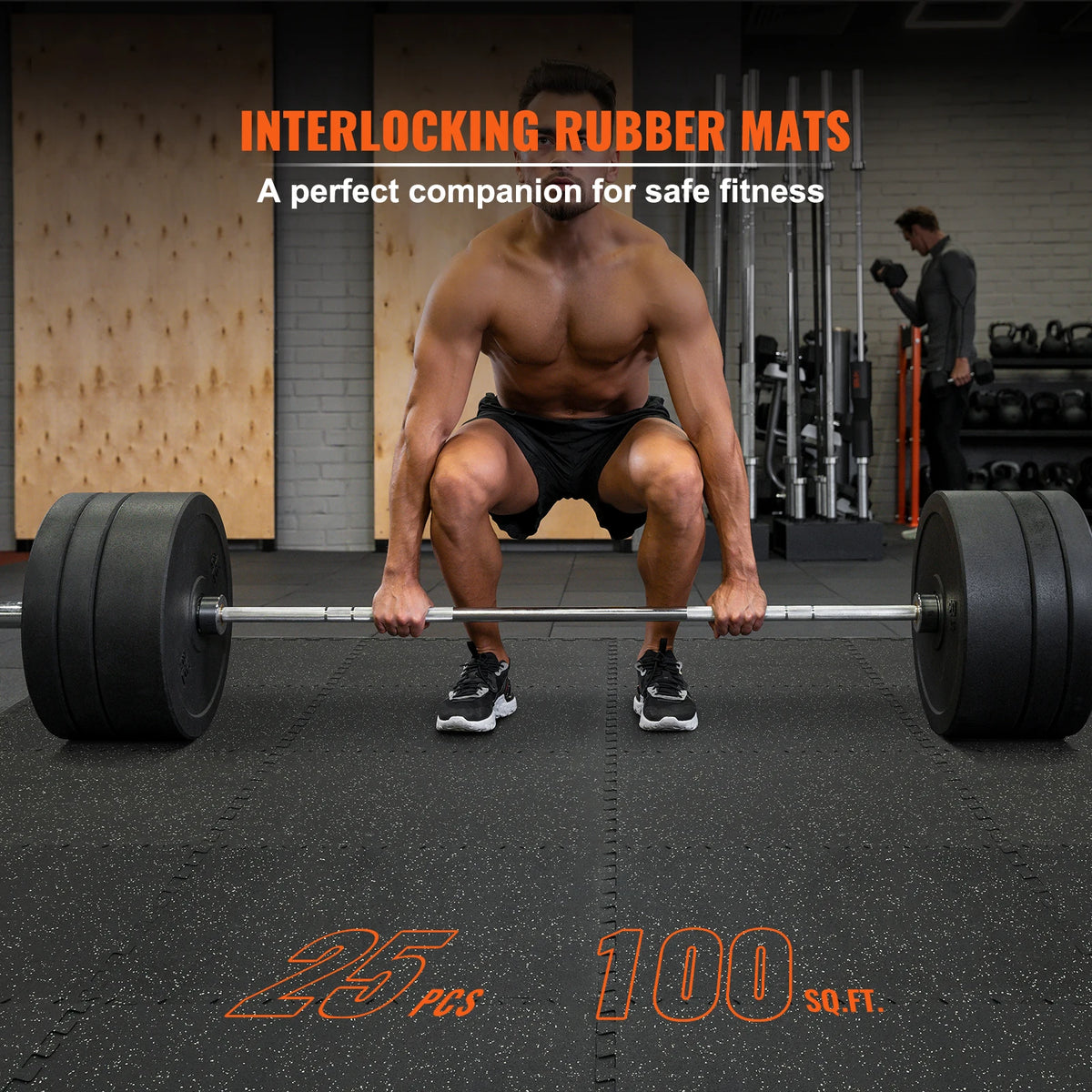 SucceBuy Interlocking Gym Floor Mats Eva Foam Rubber Top Workout