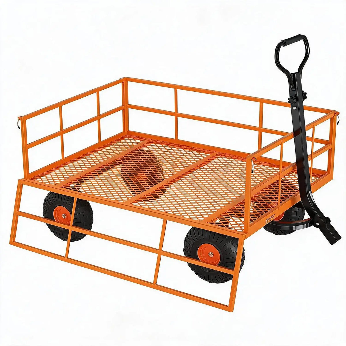 Tacleekii Heavy Duty Steel Garden Wagon With Removable Mesh Sides