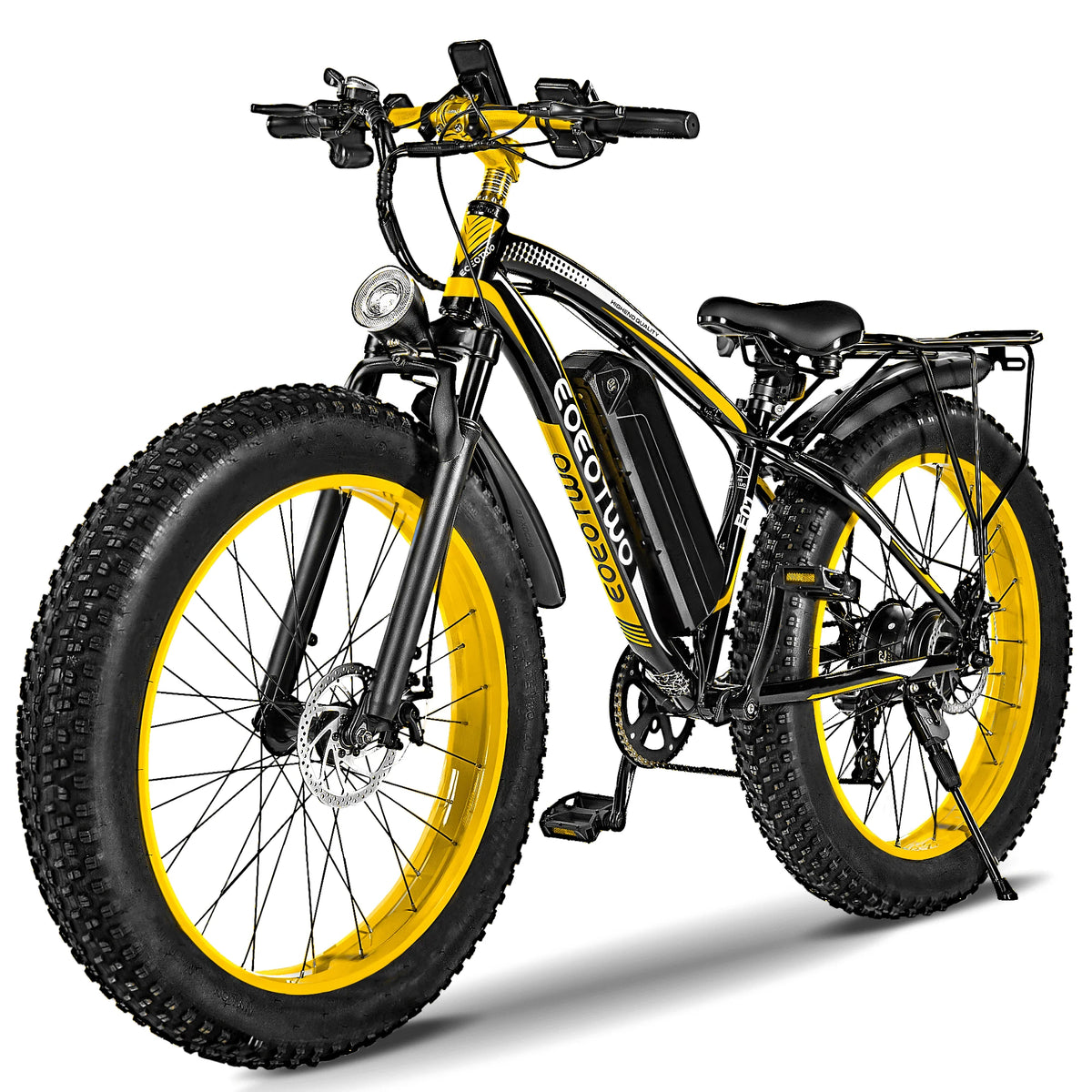EOEOTWO Electric Bike for Adults, 26 Inch Fat Tire E-Bike, 1500W Peak, 48V 15Ah Removable Battery, 34MPH All Terrain Ebike