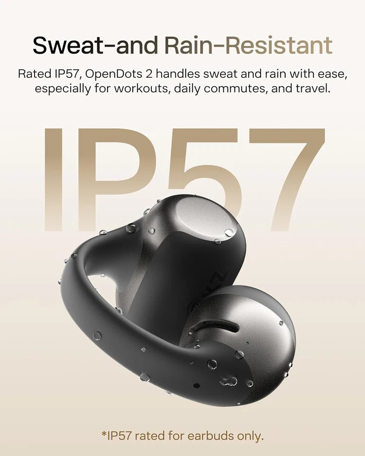 Shokz OpenDots 2 Open-Ear Bluetooth Earbuds With Wireless Charging