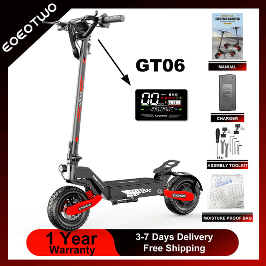 EOEOTWO GT06 Foldable Electric Scooter For Adults With Dual Suspension