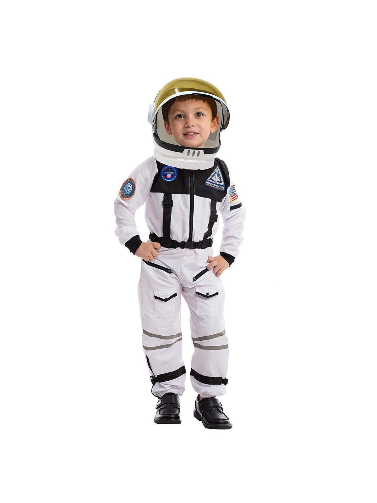 Astronaut Costume with Helmet Space Suit for Toddler, Kids Astronaut Halloween Costume for Cosplay