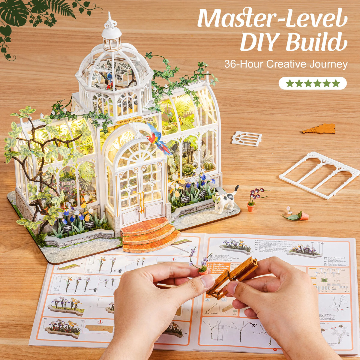 Rolife Oxygen Oasis Wooden Dollhouse DIY Craft Kit