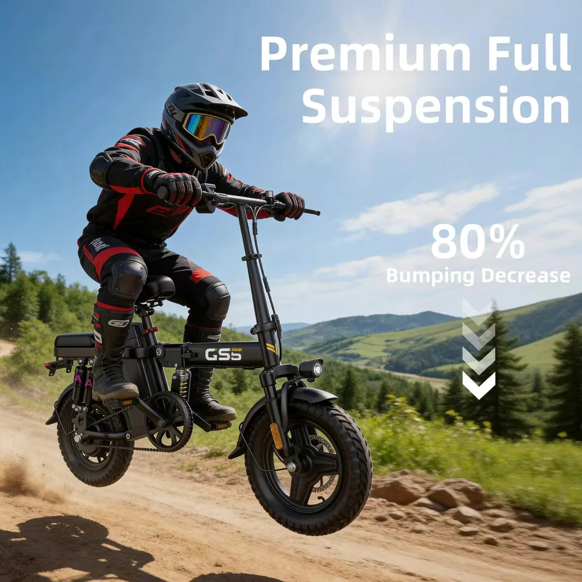 UPlee GS5 500W Folding Electric Bike With Dual Disc Brakes