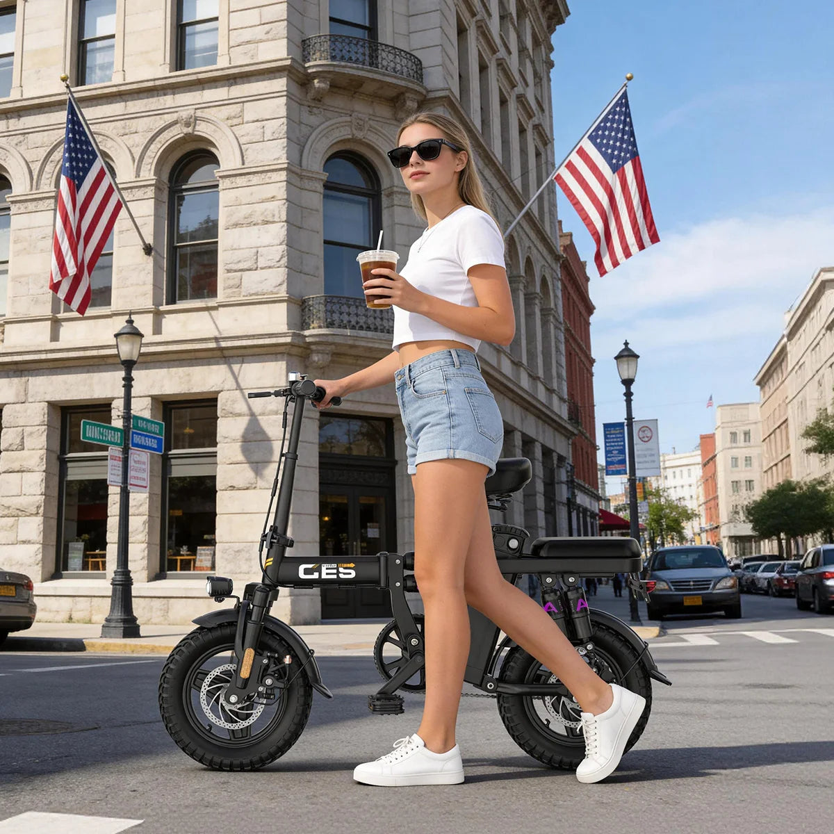 UPlee GE5 Folding Electric Bike With Extended Riding Range