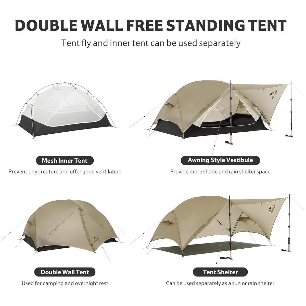 Naturehike Mongar Ultralight Waterproof Double Layer Camping Hiking Tent