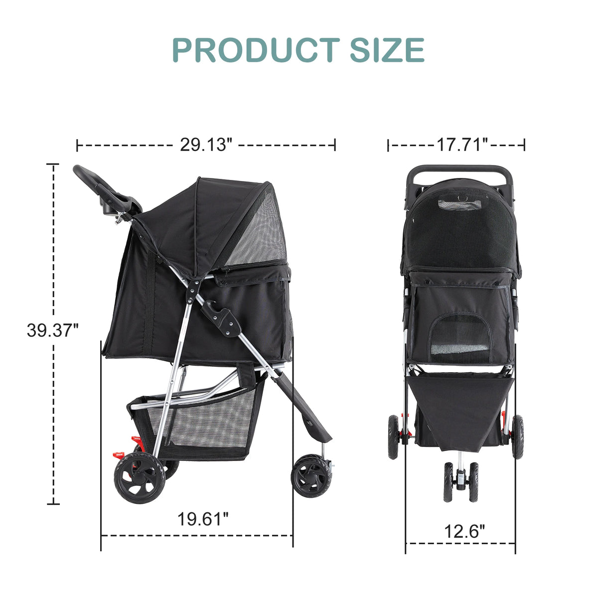 Dumos Foldable Pet Stroller For Small Dogs And Cats