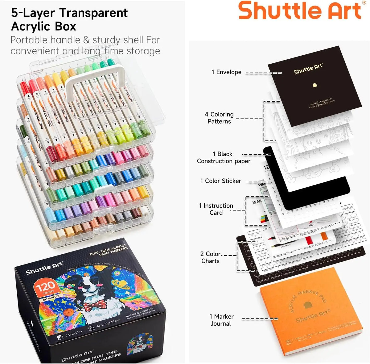 Shuttle Art Acrylic Paint Markers for Rock Painting and Crafts