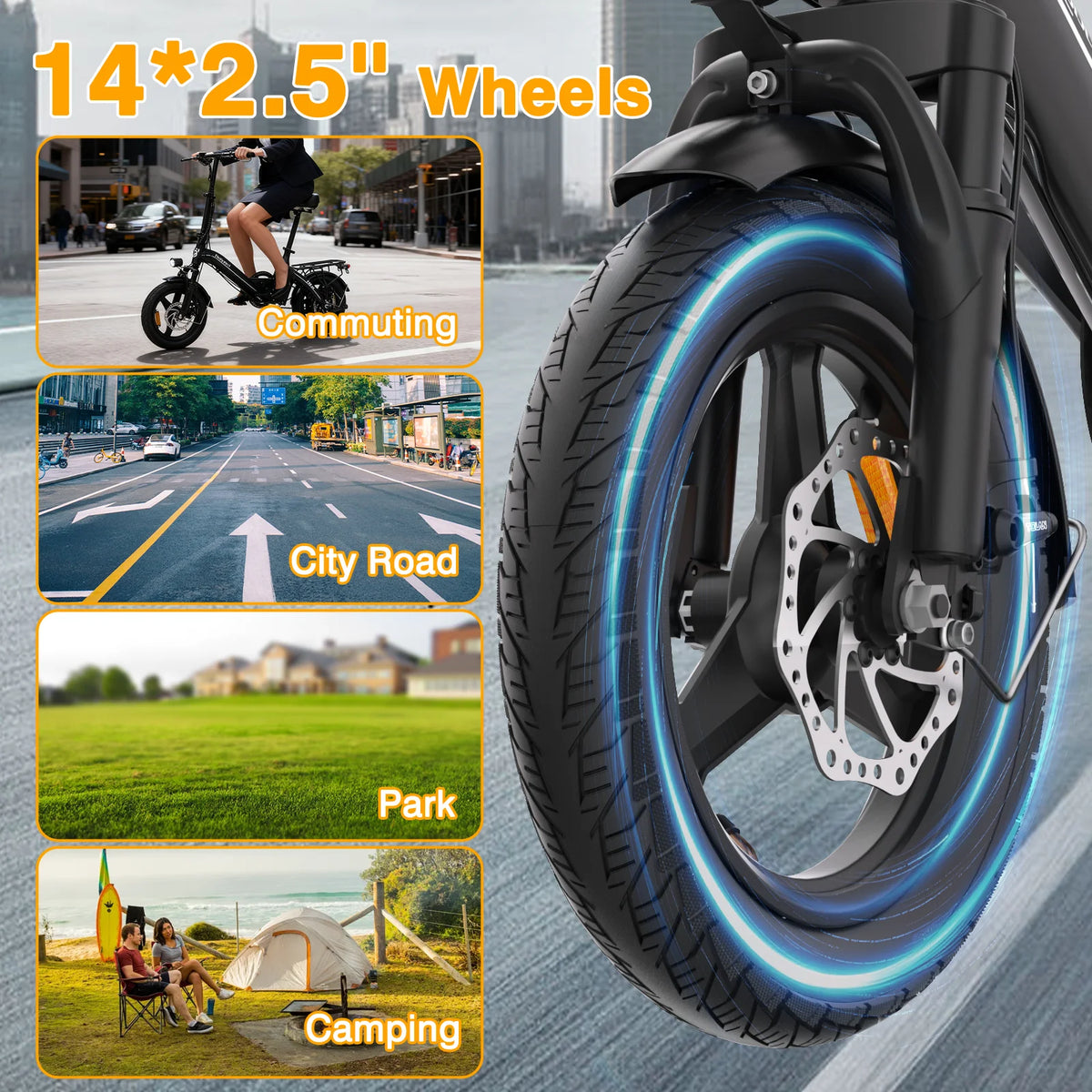 Bodywel T16pro Folding Electric Bike With Dual Disc Brakes