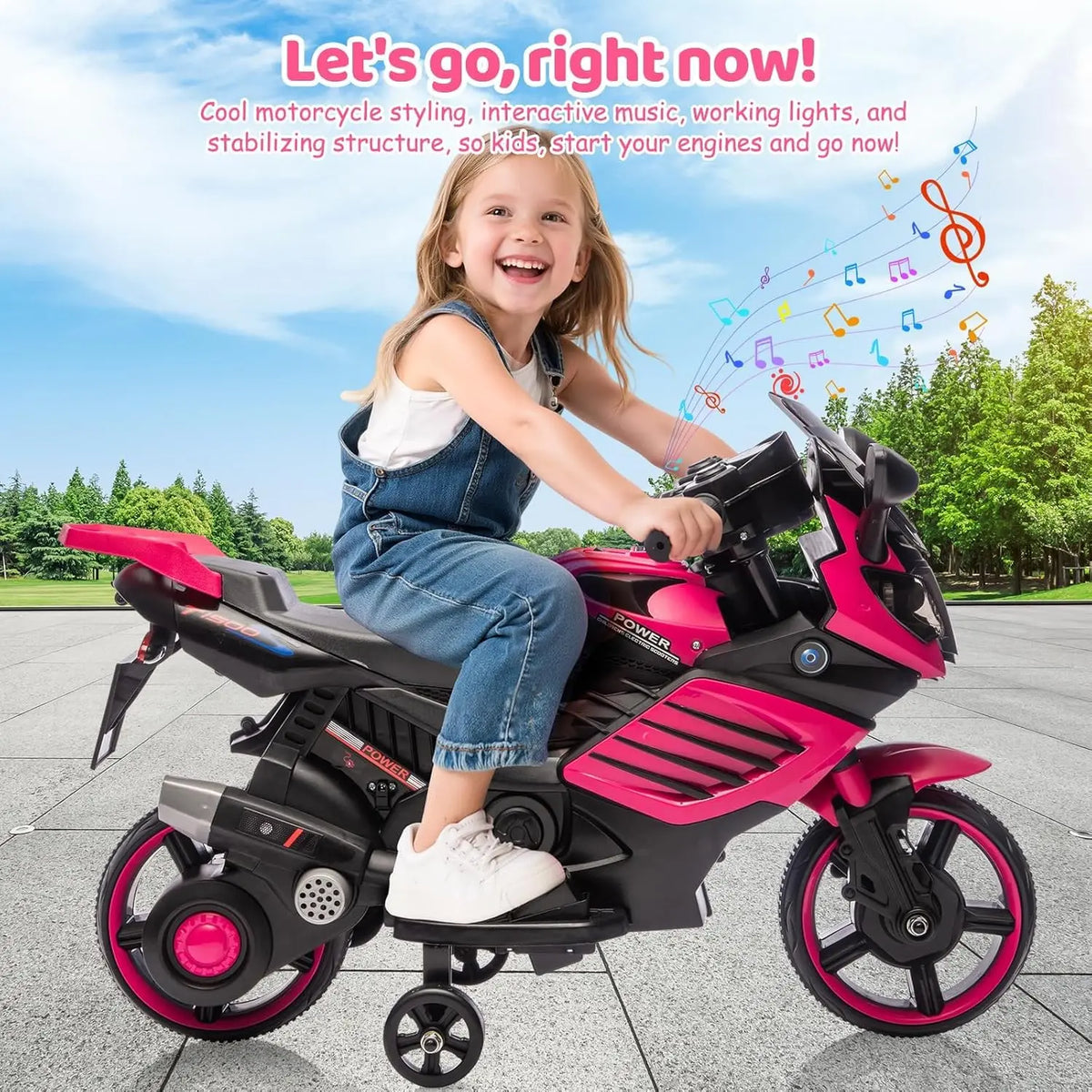 HiMISS Kids Electric Ride On Motorcycle With Lights And Music
