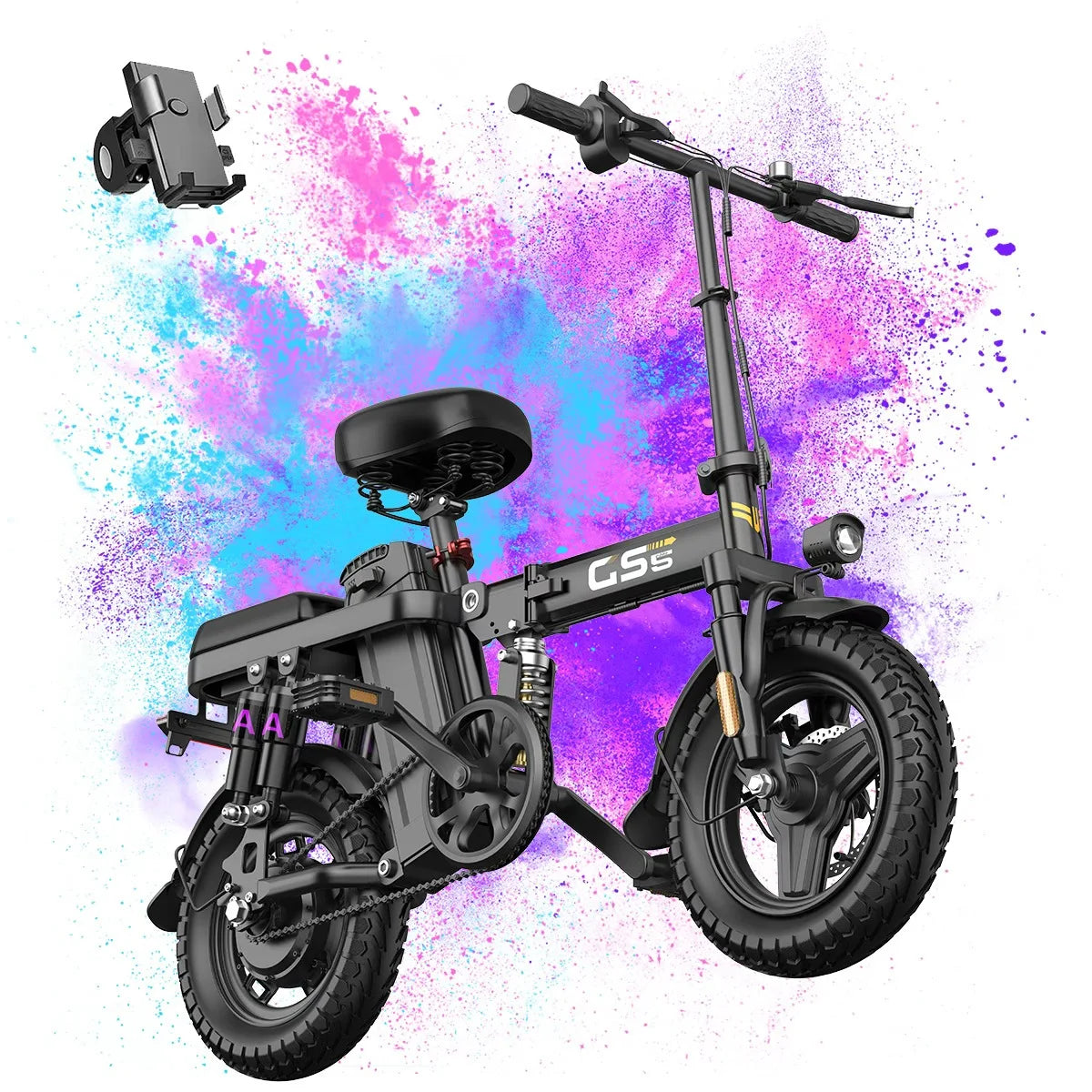 UPlee GS5 500W Folding Electric Bike With Dual Disc Brakes