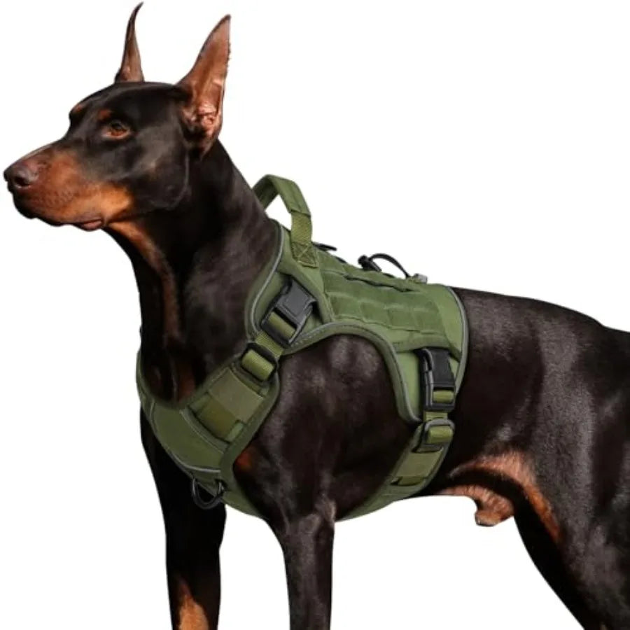 Tactical No Pull Dog Harness With Handle And Reflective Trim