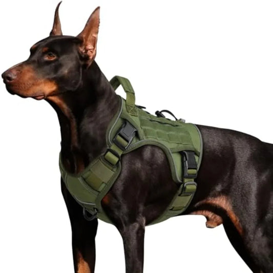 Tactical No Pull Dog Harness With Handle And Reflective Trim
