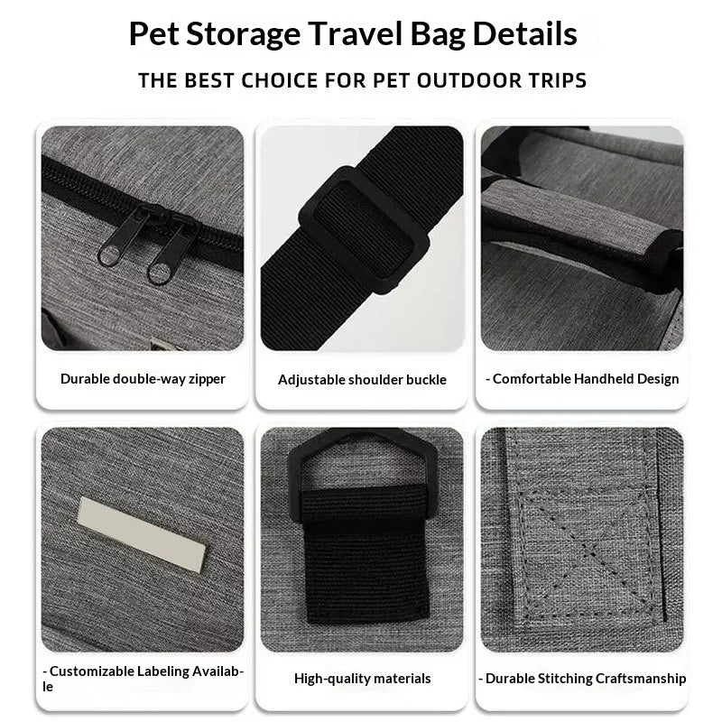 Pet Travel Backpack With Foldable Food And Snack Pouch