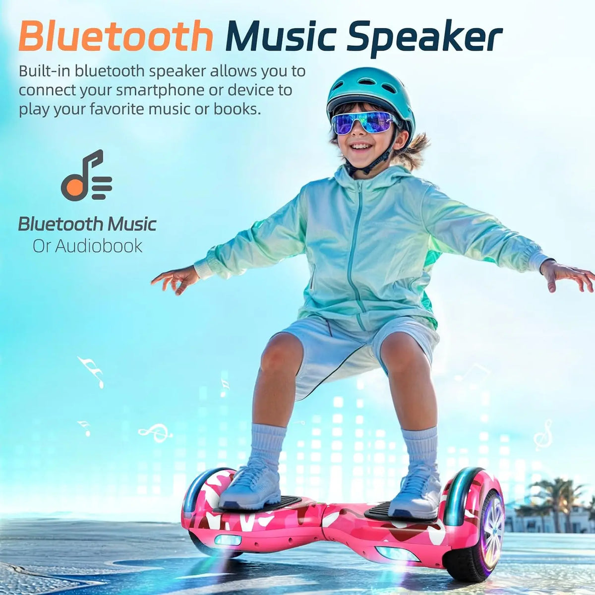 Dual Motor Electric Scooter With Bluetooth And Colorful LED Lights
