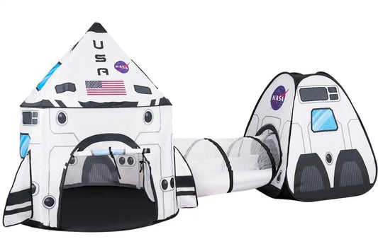 Joyfy Rocket Ship Pop Up Play Tent Tunnel Adventure Toy Children