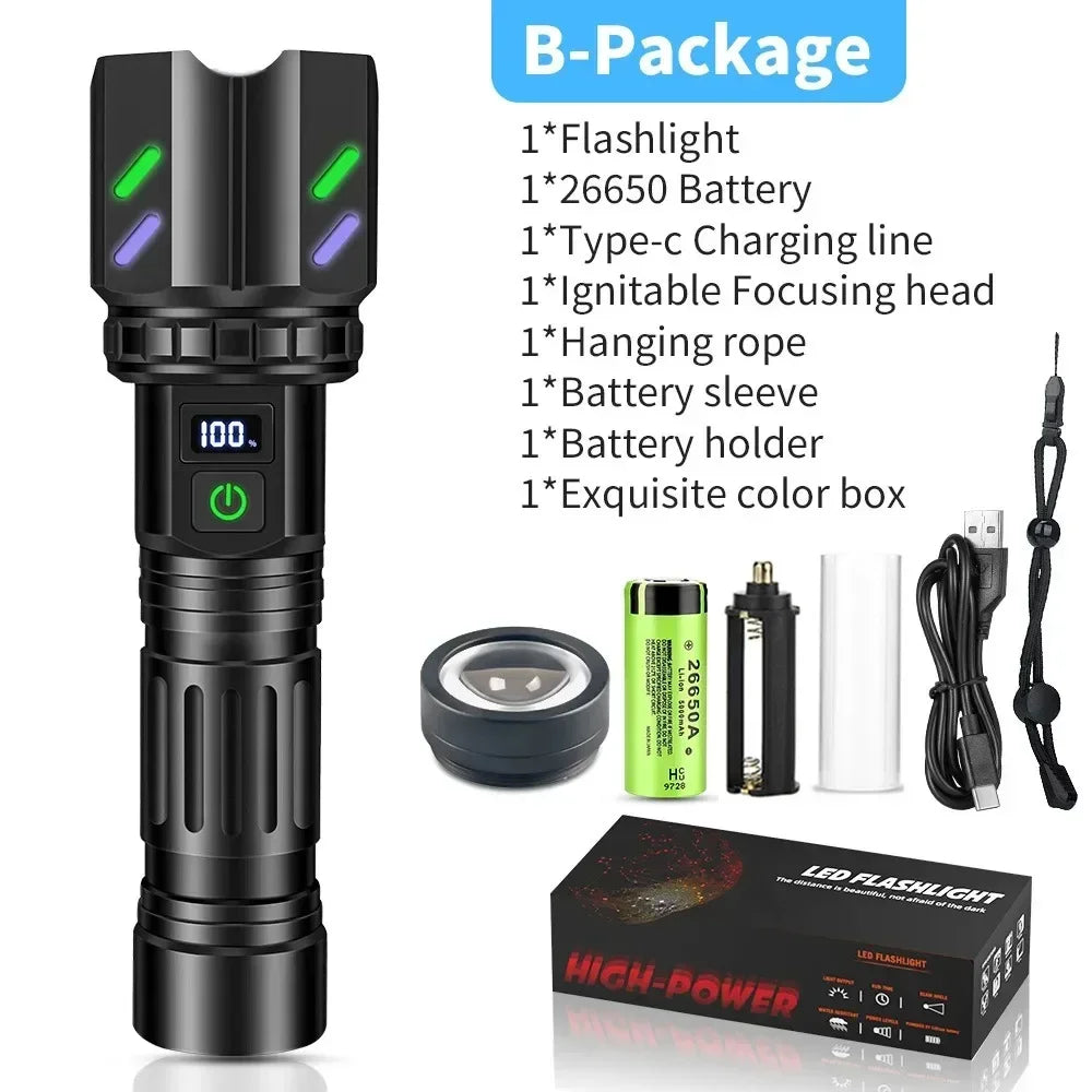 Vastfire Rechargeable IPX6 Waterproof Zoom LED Flashlight Power Bank