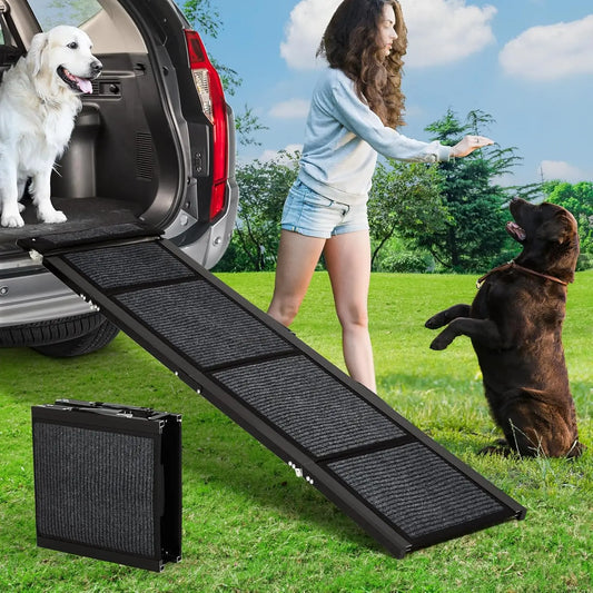 HiMISS Folding Car Dog Ramp With Non Slip Portable Surface