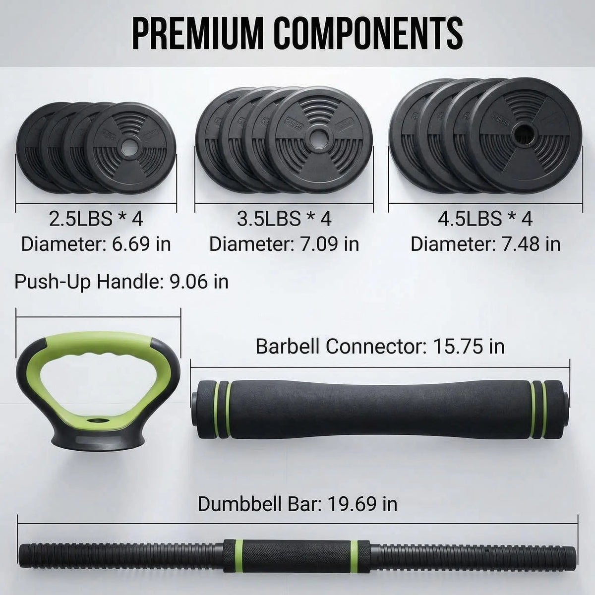 Adjustable Dumbbell And Barbell Weight Set For Home Gym Fitness